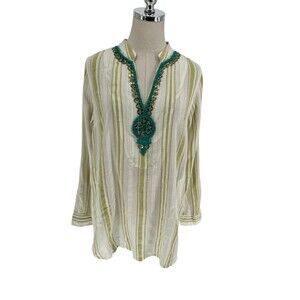 Soft Surroundings Elisha Tunic Top Size Small Coastal Grandma Boho Resort Artsty